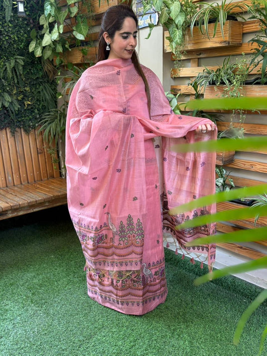 Experience timeless elegance with this unstitched suit set