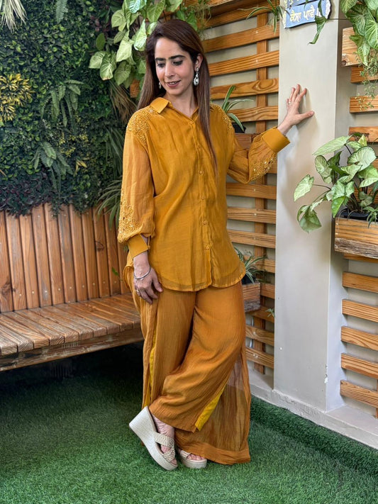 Elegance meets comfort in this mul cotton cord set,