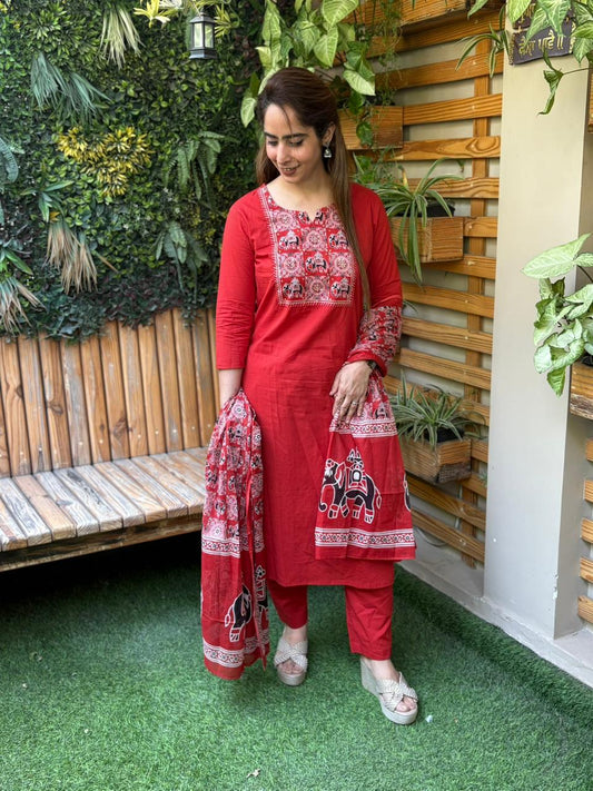 Soft breathable cotton kurti set