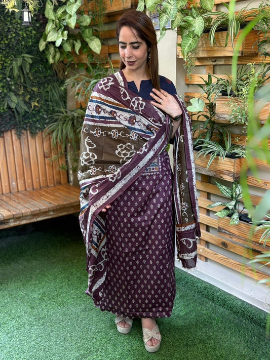 Beautiful unstitched cotton fabric suit