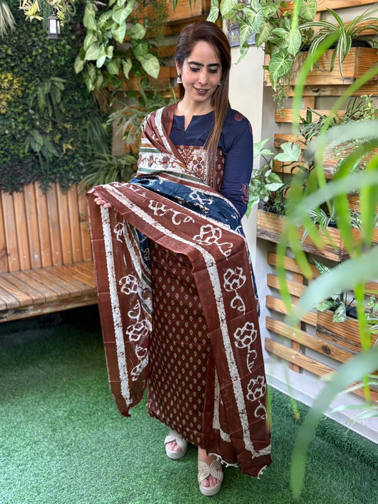 Beautiful unstitched cotton fabric suit