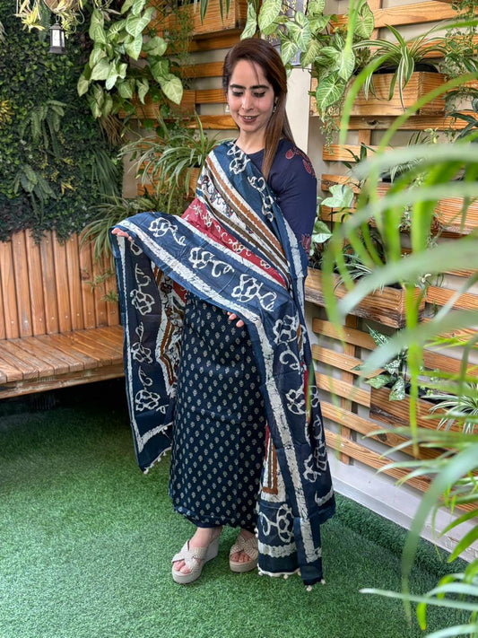 Beautiful unstitched cotton fabric suit