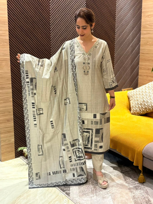 Elegant silk cotton kurti set