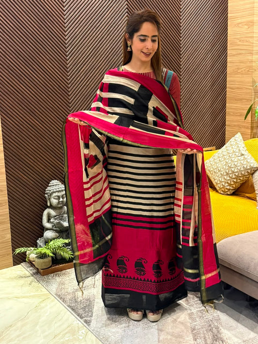 Pure Maheshwari unstitched suit