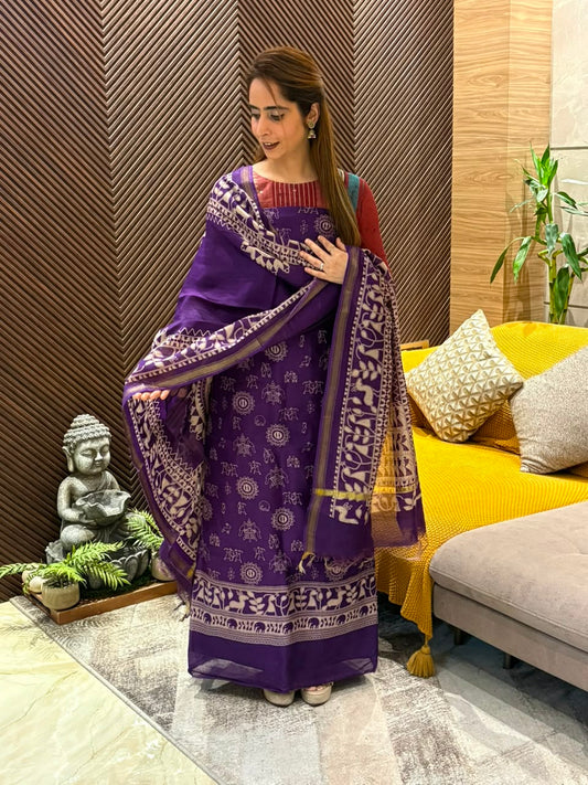Pure Maheshwari unstitched suit