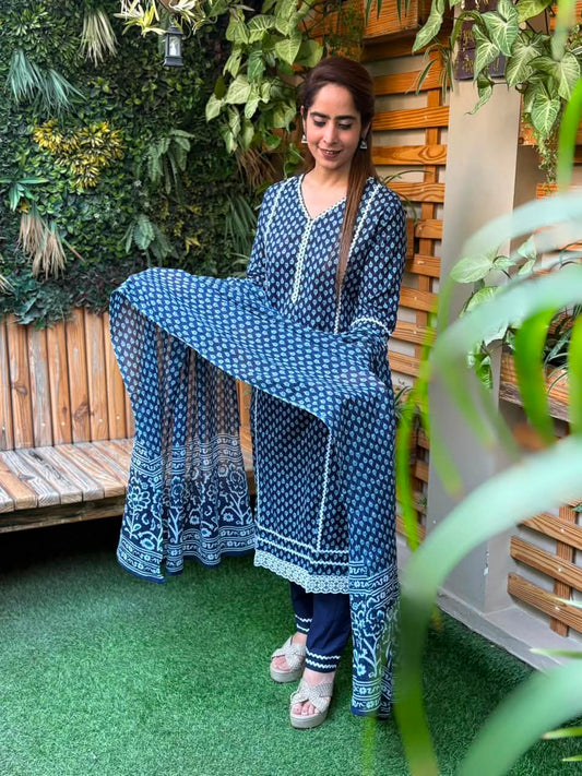 Beautifully designed cotton kurti set