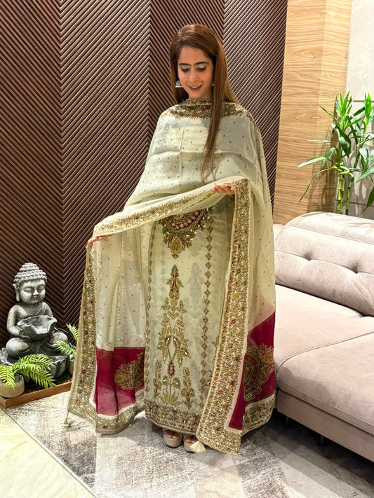 Pure organza silk fabric suit