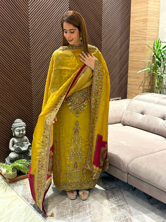 Pure organza silk fabric suit