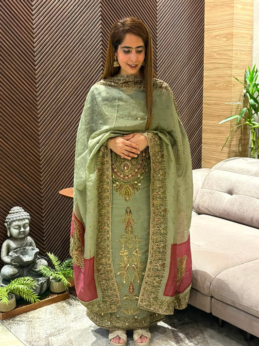 Pure organza silk fabric suit