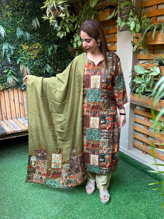 Premium linen cotton kurti set