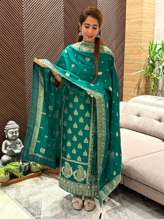 Luxurious Uppada silk fabric unstitched suit