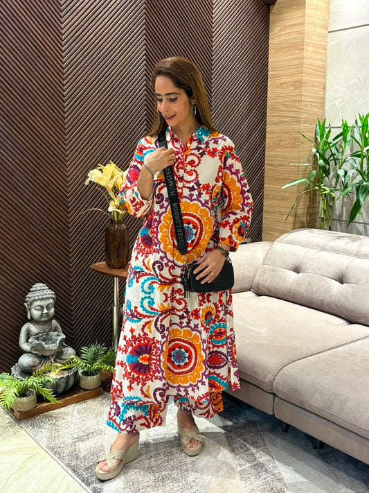 Elegant A-line kurti set