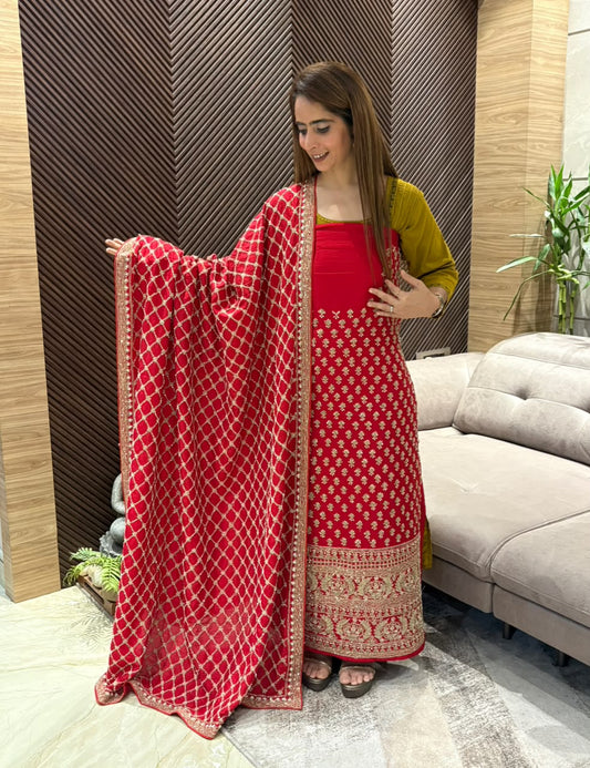 Breathtaking unstitched bridal suit