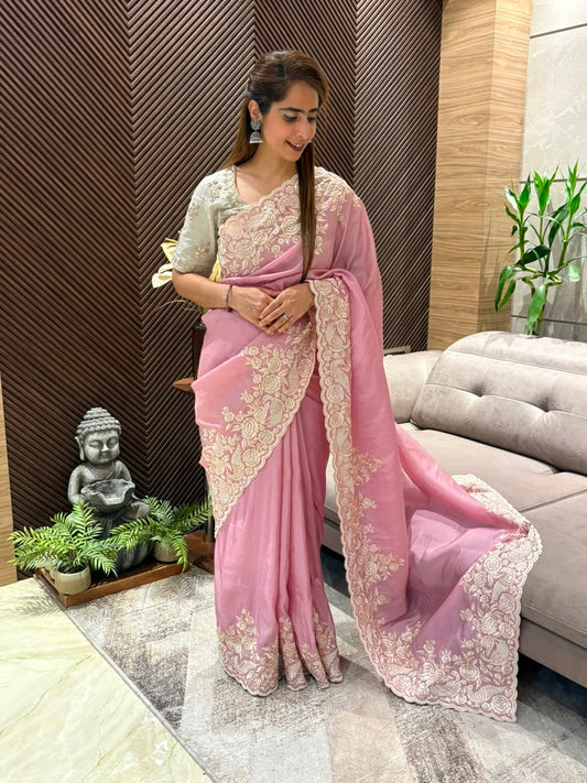 Soft organza saree