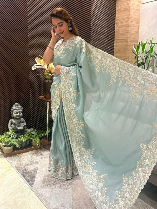Soft organza saree