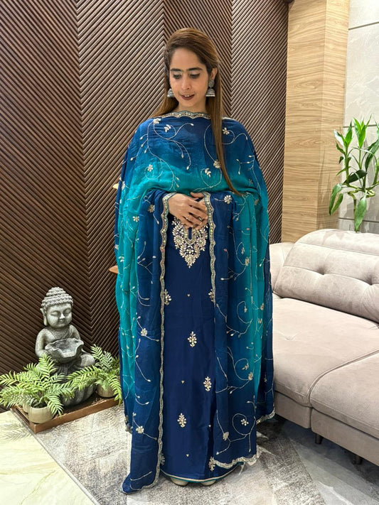 Uppada silk elegant unstitched suit