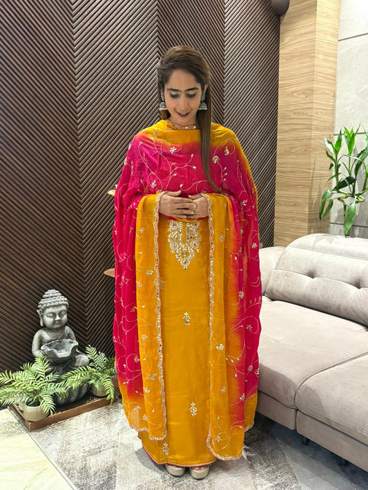 Uppada silk elegant unstitched suit