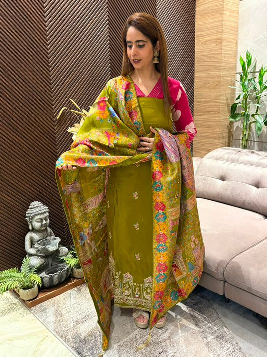 Premium Uppada silk unstitched suit