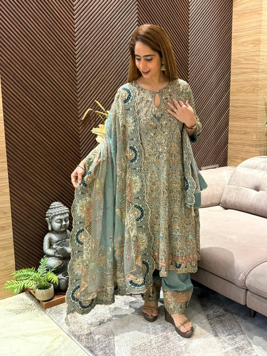 Stunning short Anarkali suit
