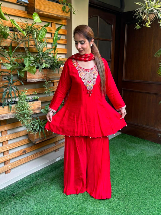 Elegant Dola Silk kurta set