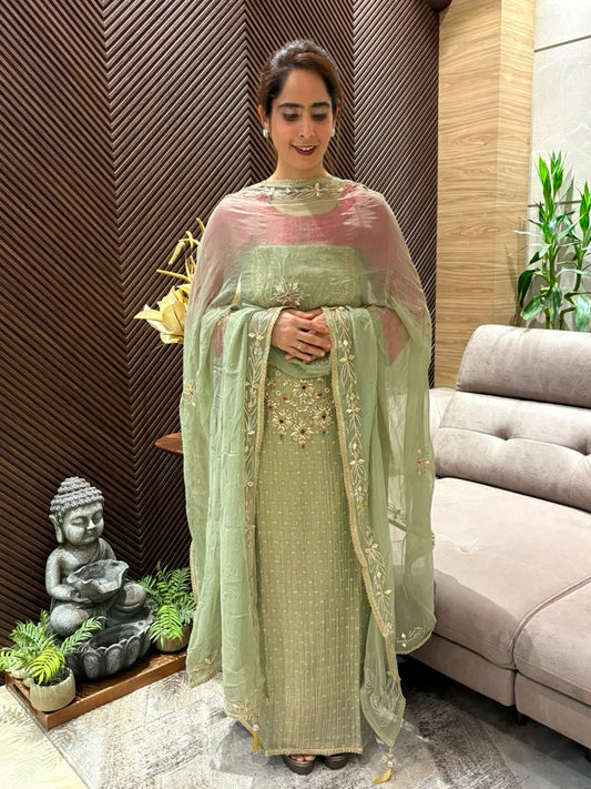 Luxurious tissue shimmer unstitched suit