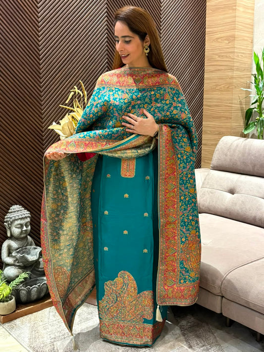 Luxurious Uppada silk fabric unstitched suit