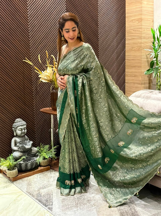 Luxurious Dola silk running saree