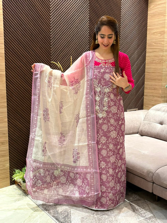 Beautifully designed unstitched suit