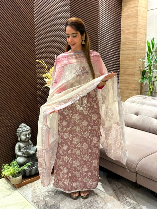 Beautifully designed unstitched suit