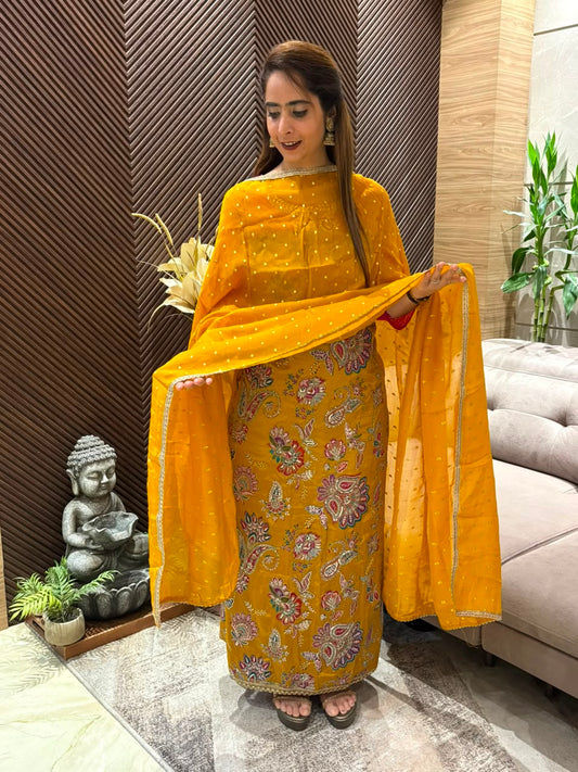 Beautifully designed unstitched suit
