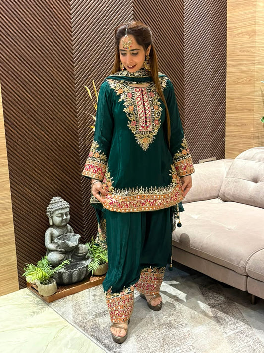 Elegant semi-stitched Anarkali suit