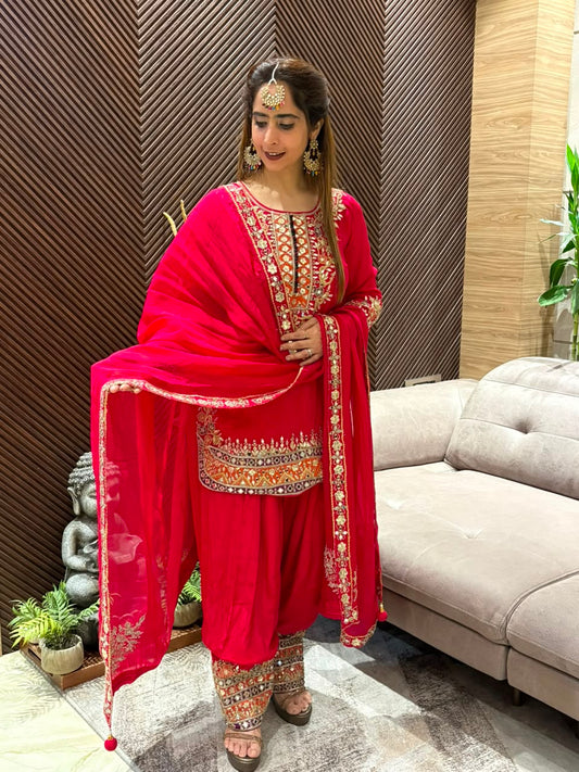 Elegant semi-stitched Anarkali suit