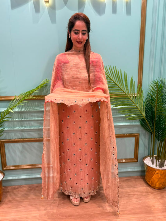 Exquisite shimmer tissue unstitched suit