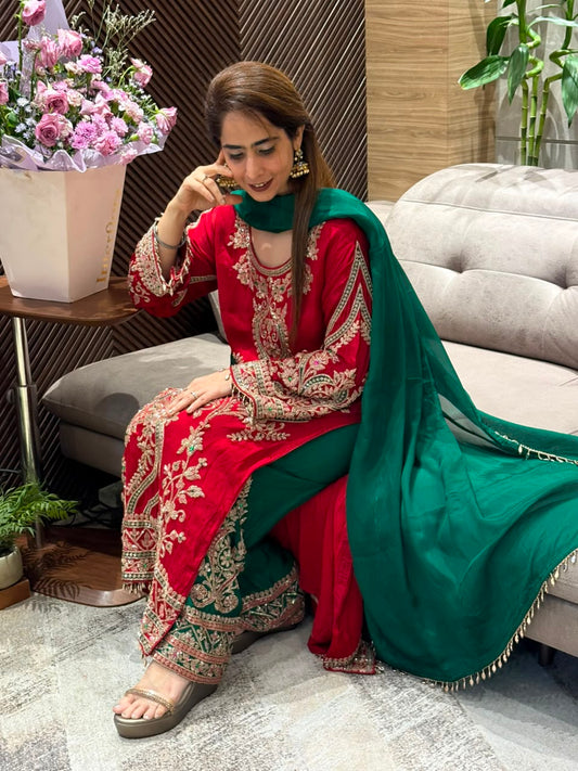Luxurious Chinon elegant kurta set