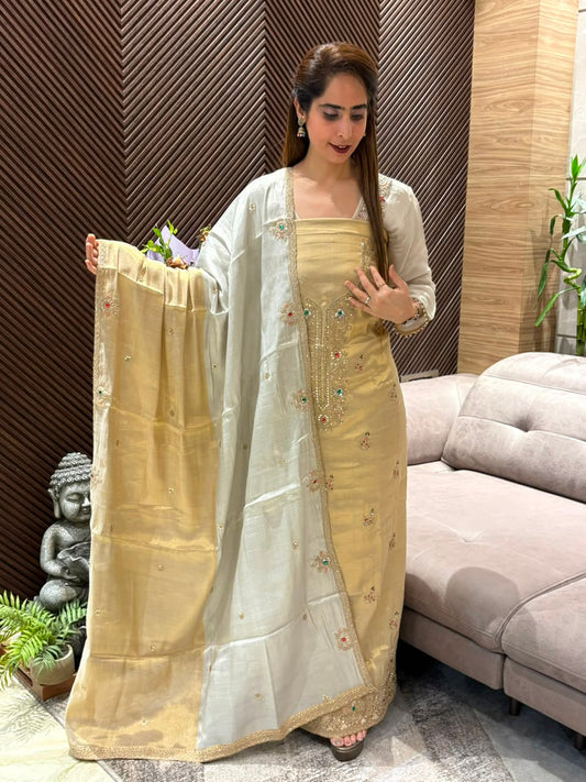 Luxurious tissue shimmer unstitched suit