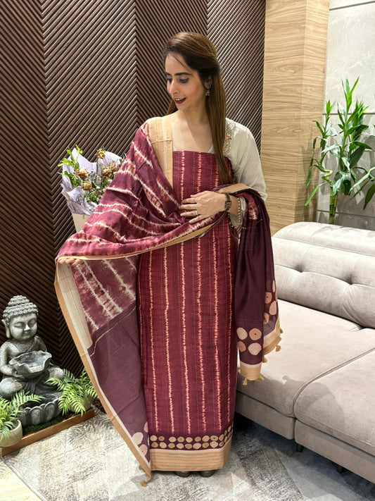 Luxurious Maheshwari unstitched suit
