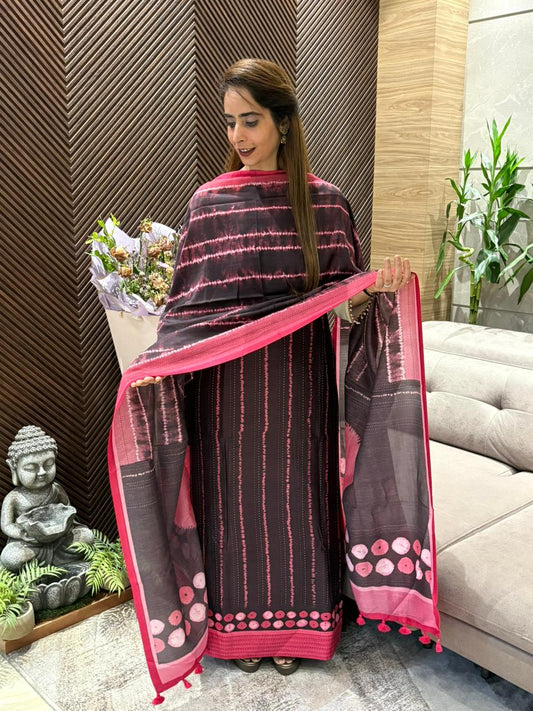 Luxurious Maheshwari unstitched suit