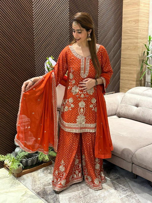 Luxurious Chinon Sharara set