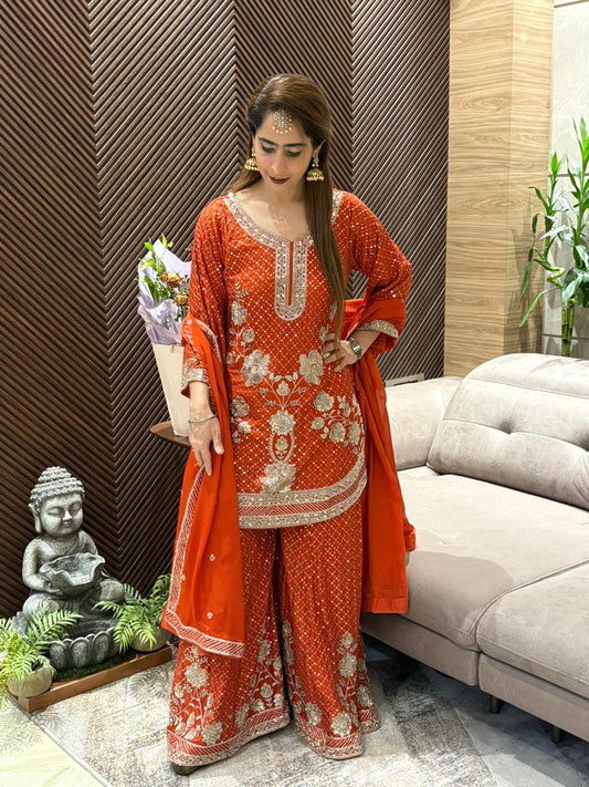 Luxurious Chinon Sharara set