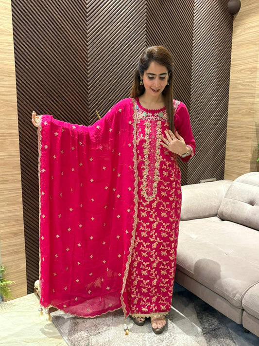 Luxurious rich silk unstitched suit