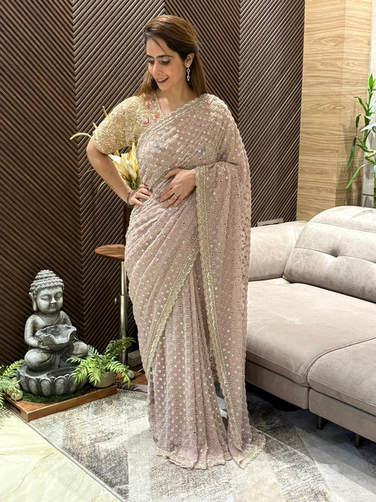 Exquisite pure georgette running saree