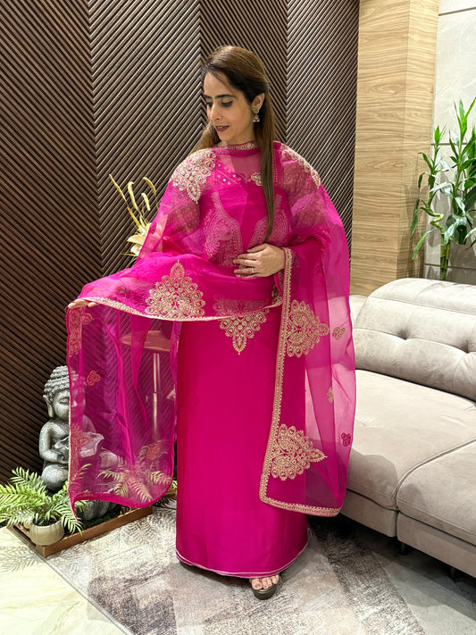 Luxurious silk unstitched suit set
