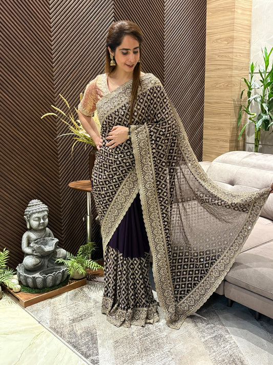 Luxurious Georgette running saree