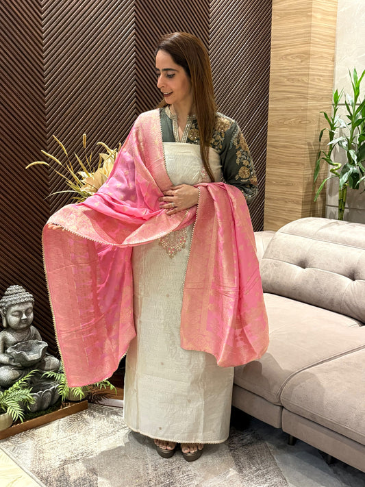 Luxurious Chanderi graceful unstitched suit