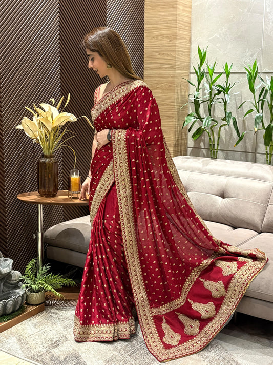 Luxurious modal satin running saree