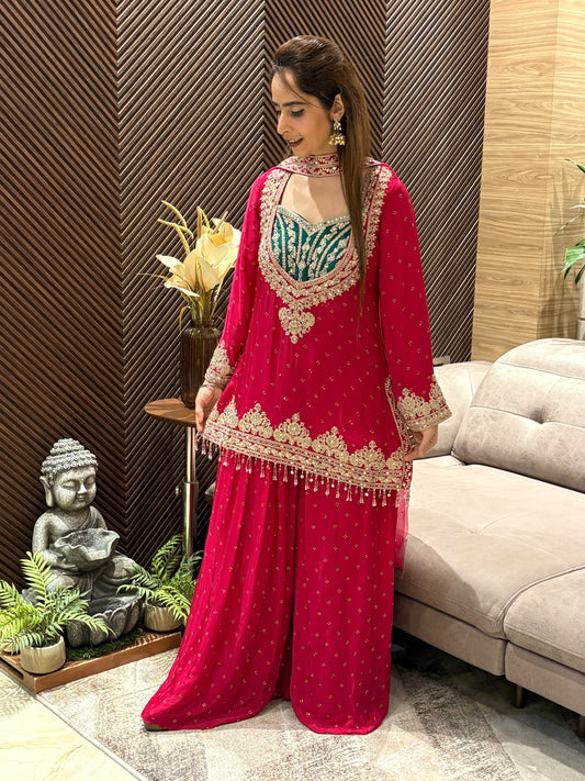 Exquisite Chinon fabric kurta set