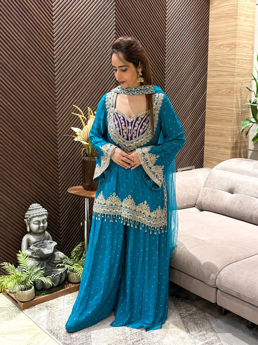 Exquisite Chinon fabric kurta set