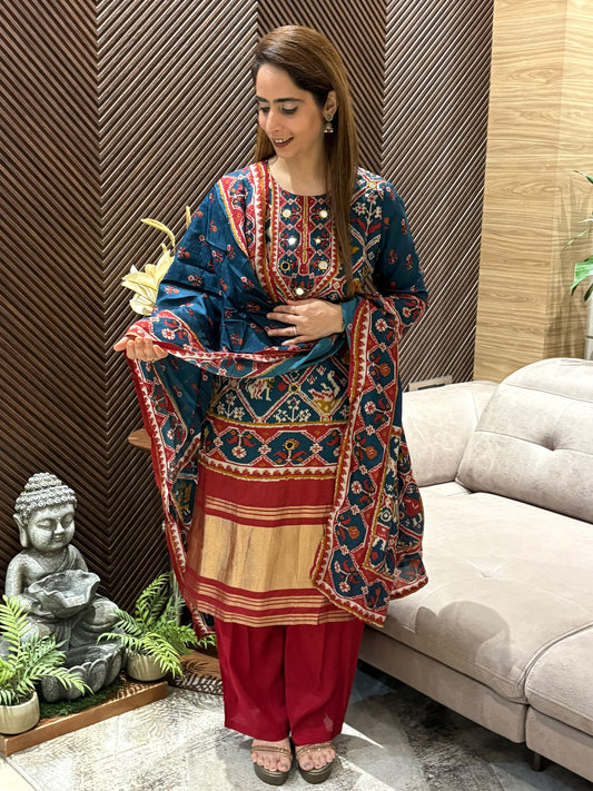 Exquisite muslin cotton kurti set