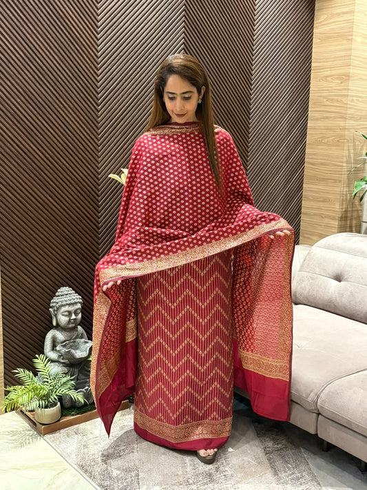 Luxurious raw silk unstitched suit