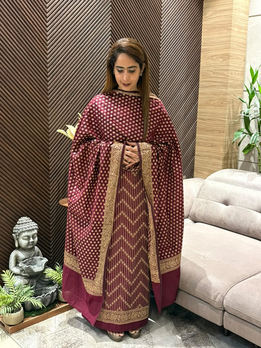 Luxurious raw silk unstitched suit
